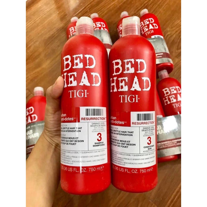 Cặp dầu gội xả TIGI BED HEAD đỏ phục hồi cấp độ 3 Date mới