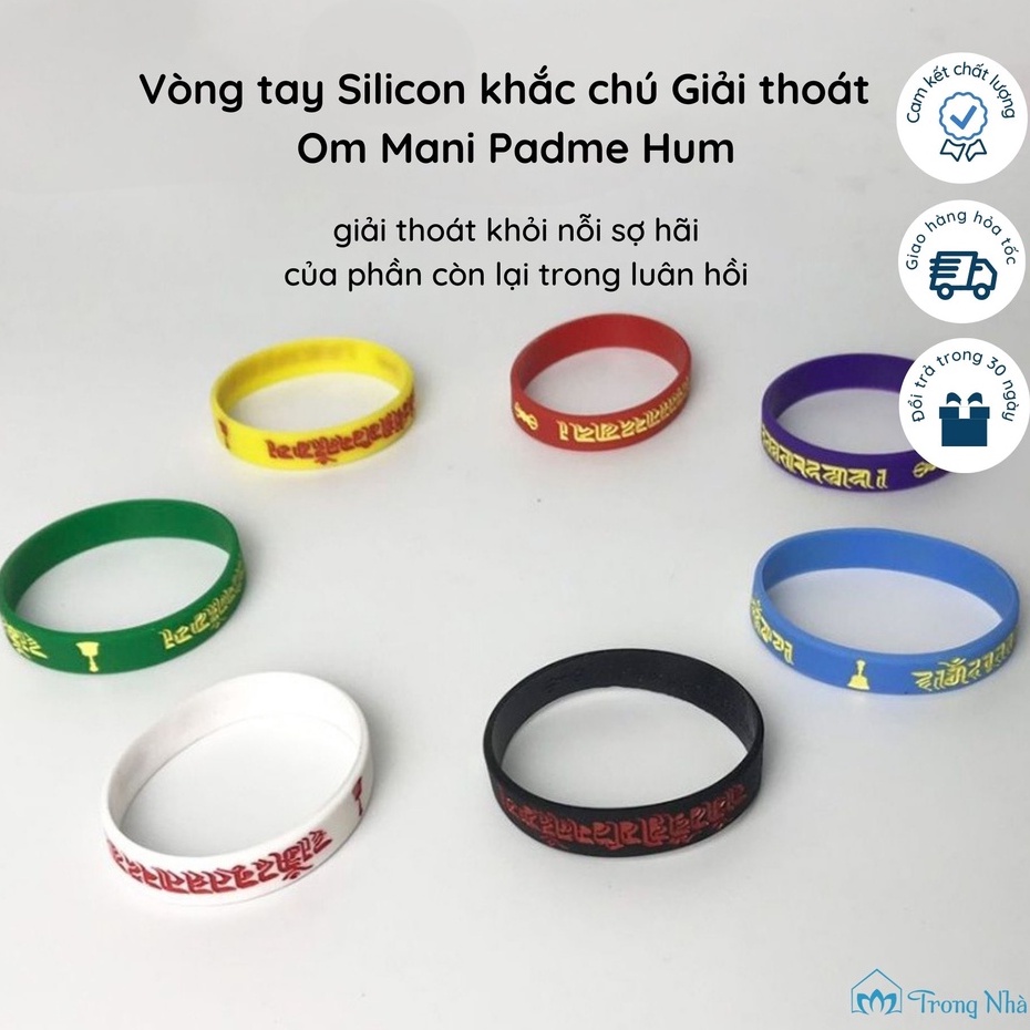 Vòng tay silicon khắc chú Giải thoát thông qua sự thấy - Vòng tay Phong thủy - Trong Nhà