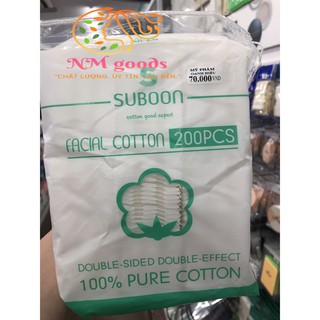 Bông tẩy trang Suboon 200PCS Double-sided 100% Pure Cotton