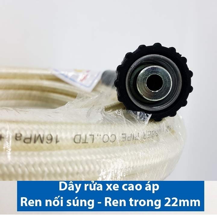 Dây cao áp dài 30m chân ren 22mm dùng cho máy xịt, rửa xe cao áp