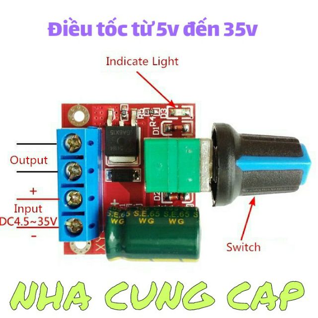 ĐIỀU TỐC 12V TỪ 5V ĐẾN 35V 90W