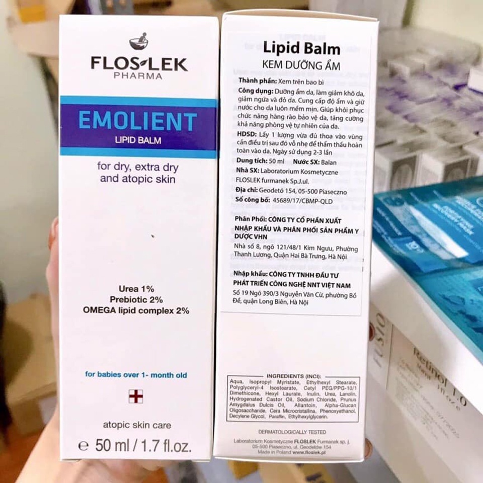 ✅ Kem dưỡng ẩm Floslek Lipid Balm Emoleum 50ml- Giảm khô da, giảm ngứa và đỏ da
