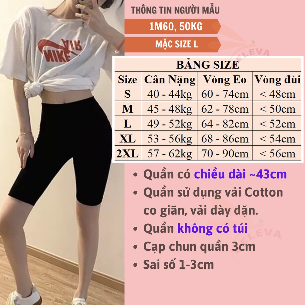 Quần legging đùi lửng ngố nữ vải cotton co giãn ôm bó Geleva GE939