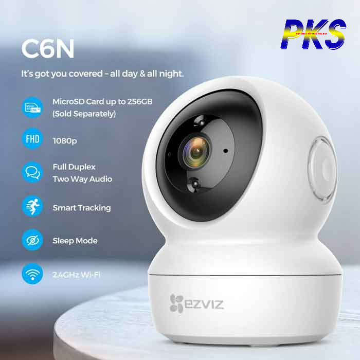 [Tặng chân đế L] Camera Wifi thông minh EZVIZ CS-C6N-A0-1C2WFR C6N 1080P xoay 360 độ chính hãng