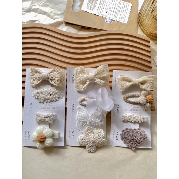 Set kẹp 4 cái ren hàn - handmade By nanci room