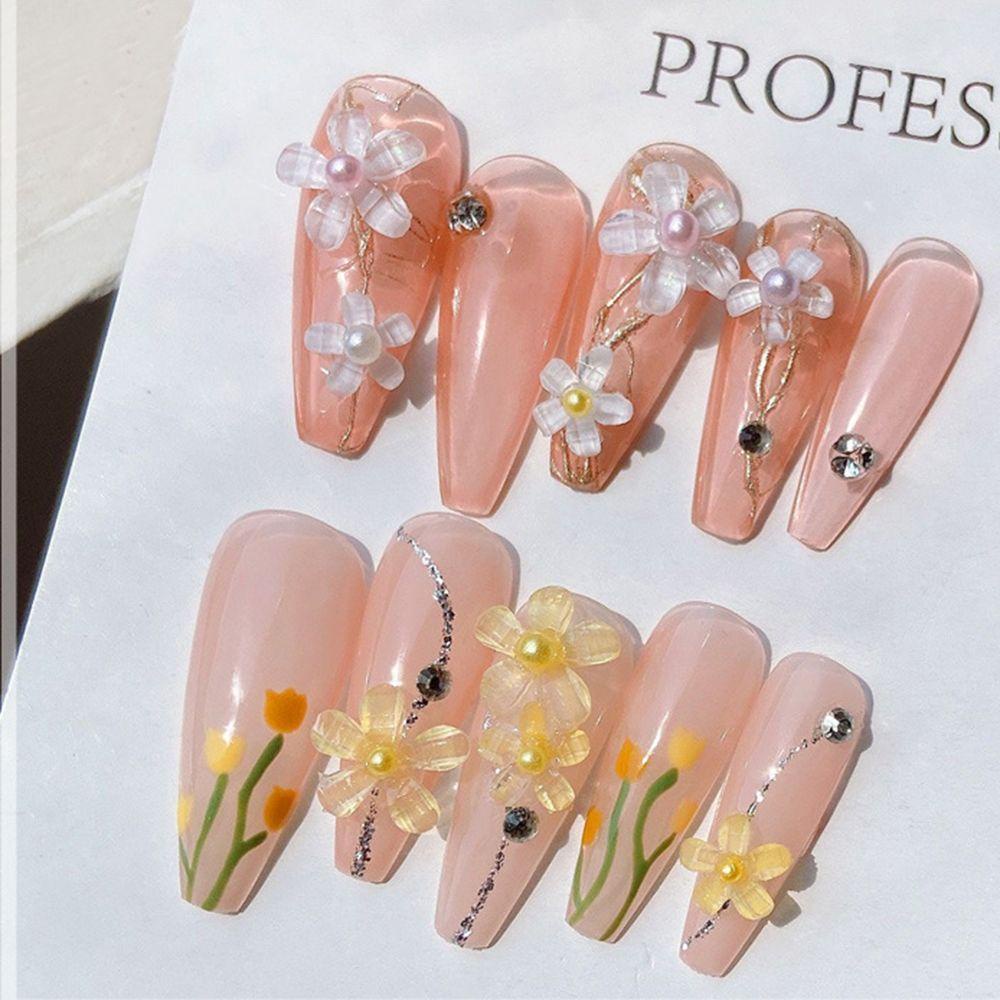 MOCHO Hạt Cườm Hình Bông Hoa Đính Móng Tay Nghệ Thuật