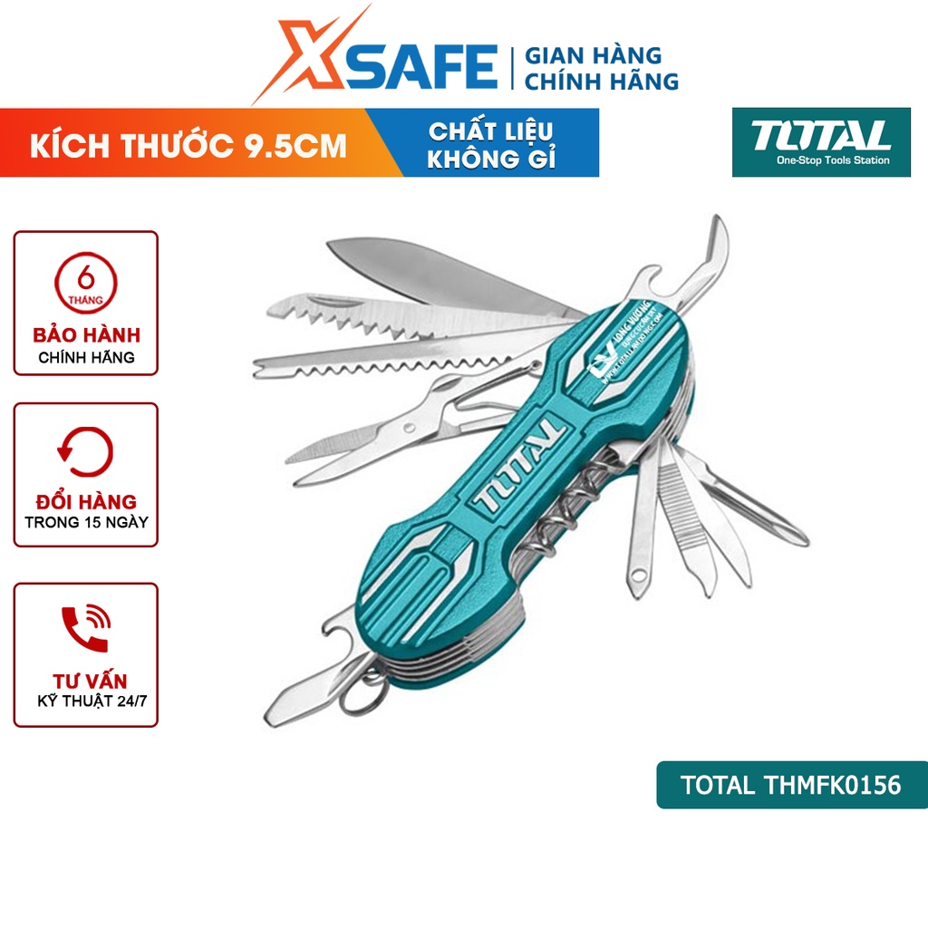 Bộ dao đa năng 15 trong 1 TOTAL THMFK0156, cắt gọt khui nước ngọt cưa gỗ dũa móng tay vặn ốc - [CHÍNH HÃNG][XSAFE]