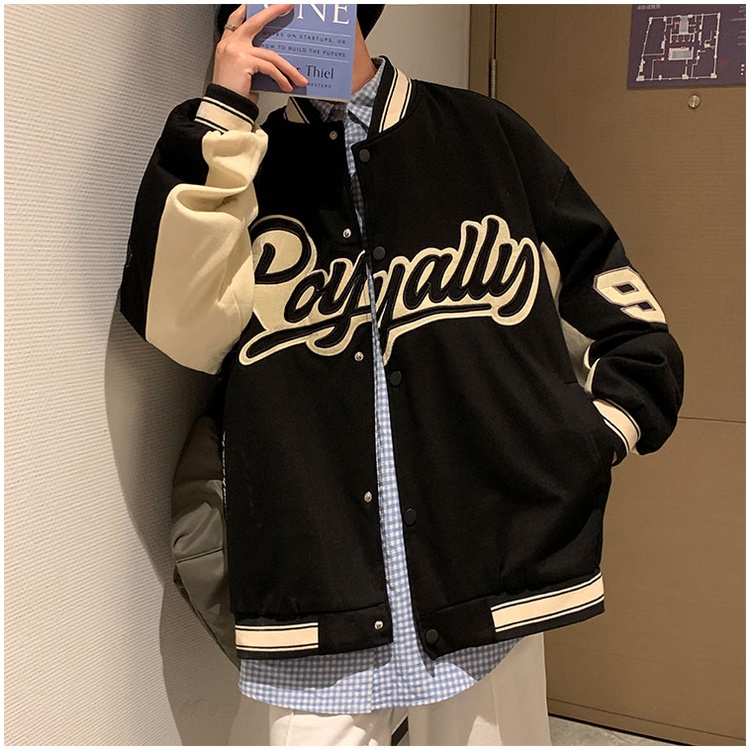 Áo Bomber Unisex Dáng Rộng Royalty Chất Kaki 2 Lớp Dày Dặn Cao Cấp,Áo Khoác Bóng Chày Nam Nữ Phong Cách Hàn Quốc