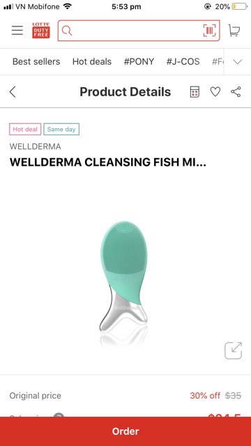 (Order, có bill) Máy rửa mặt hàn quốc Wellderma Cleansing fish