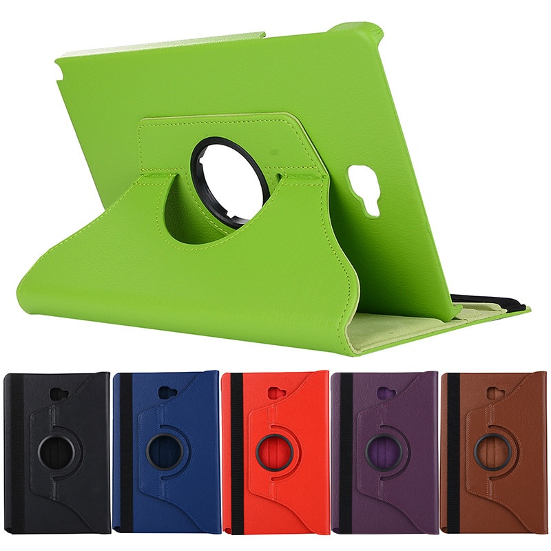❧☃◘360 Rotating Case For Samsung Galaxy Tab A6 with S Pen 2016 10.1" Tablet SM-P580 SM-P585 Folding Stand Smart Cover Fu