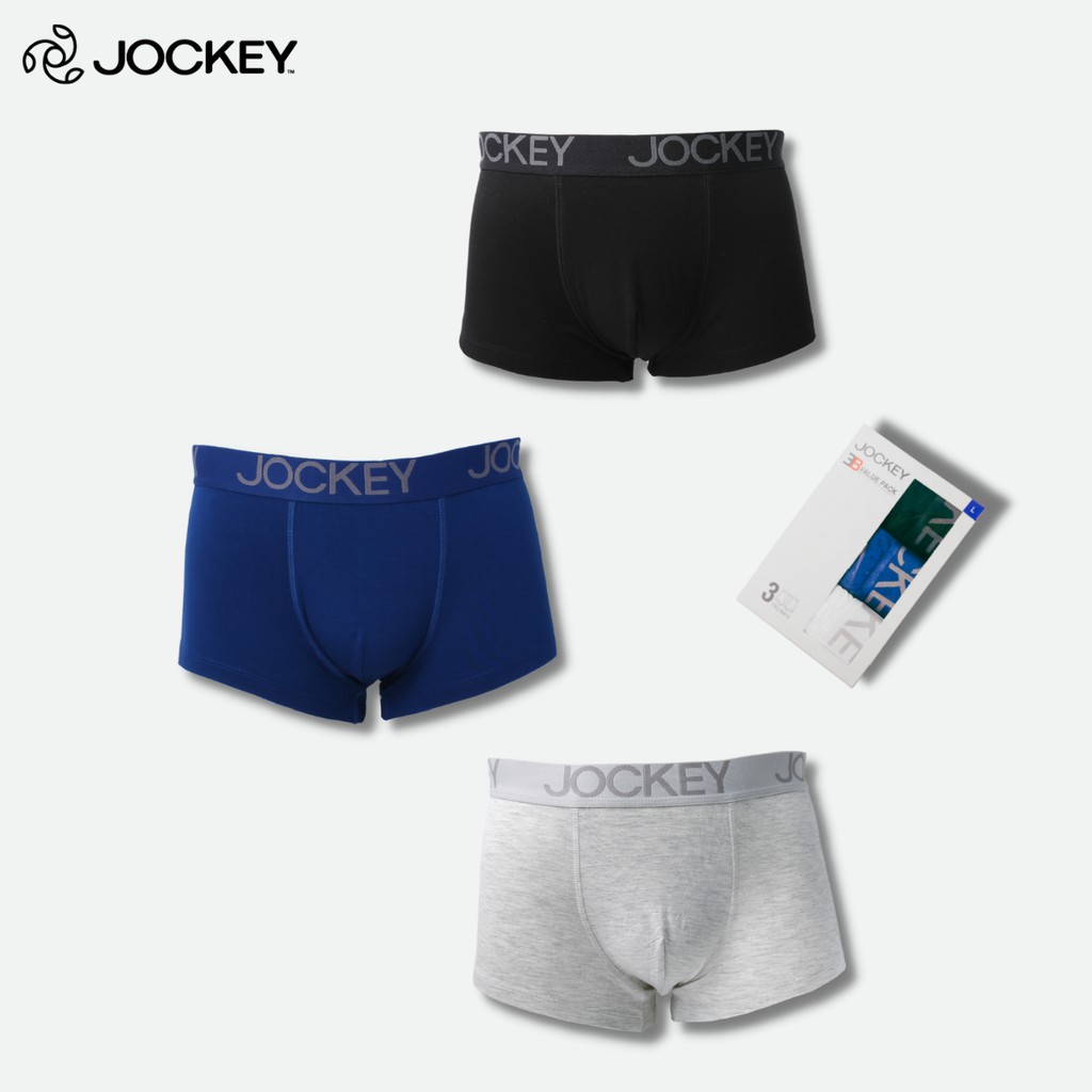 Hộp 03 Quần Lót Nam Jockey Trunk Boxer Thun Visco Thoáng Mát Kháng Khuẩn - J1146 - Màu TH2
