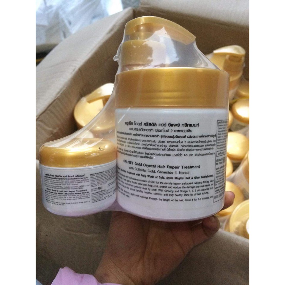 Kem Ủ tóc Cruset Gold Crystal 500ml tặng hũ nhỏ 40ml Thái Lan | BigBuy360 - bigbuy360.vn
