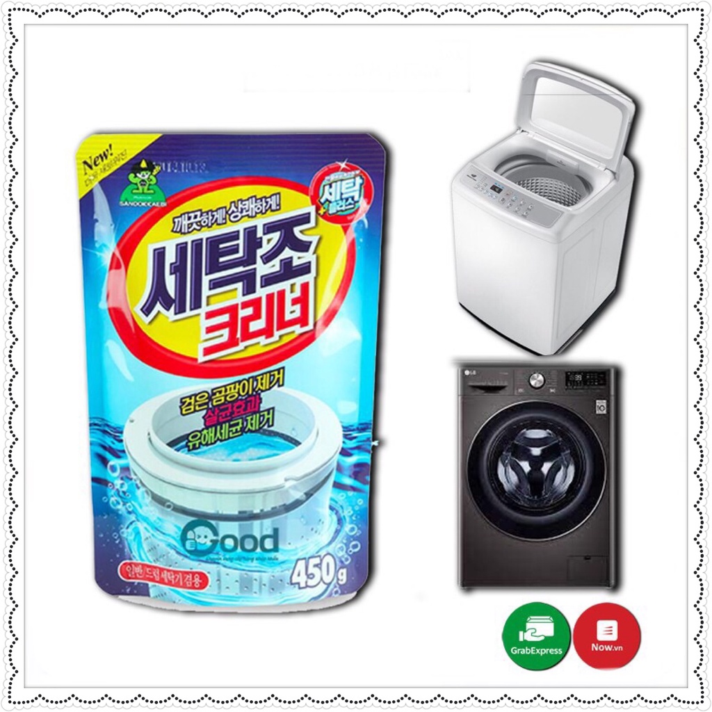 Bột vệ sinh máy giặt Hàn Quốc sát khuẩn khử mùi an toàn cho gia đình 450g