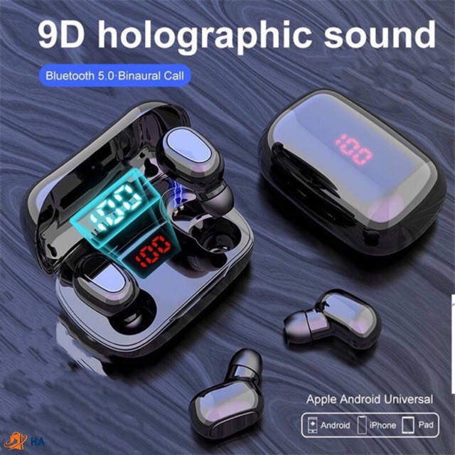 Bộ tai nghe nhét tai bluetooth không dây L21 Pro TWS 5.0 có màn hình kỹ thuật số LED