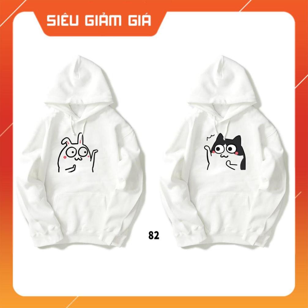 ÁO HOODIE HÌNH CẶP ĐÔI DỄ THƯƠNG _ MÃ 82