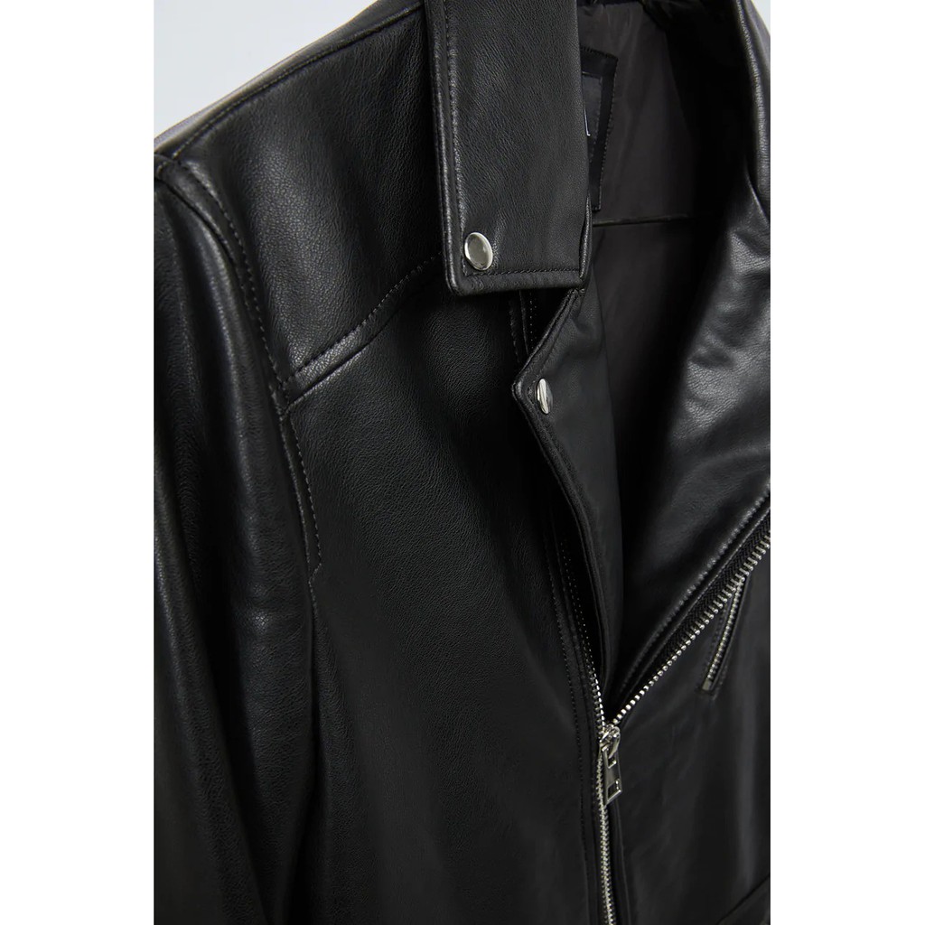 ÁO KHOÁC DA ZARA MAN HOẠ TIẾT SAU LƯNG BIKER JACKET