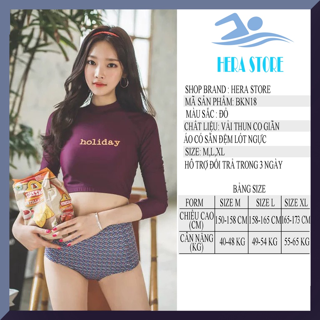 Bikini 2 mảnh áo dài tay croptop STORE HERA BKN18