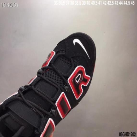 [Sale 3/3]Giày nam nữ Nike Air More Uptempo 96 black red -p13 ,