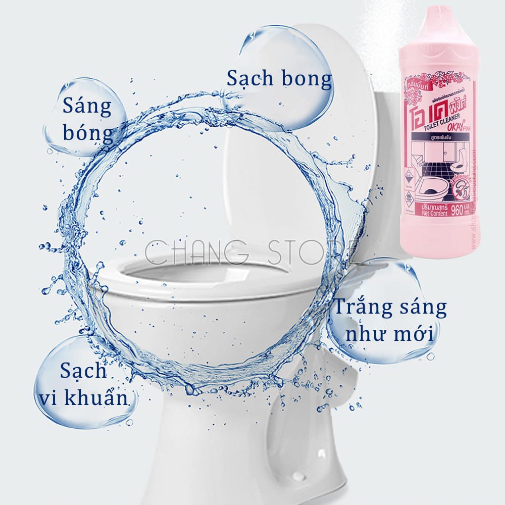 Chai tẩy toilet bồn cầu Okay Thái Lan 960ml đánh bay mọi vết bẩn