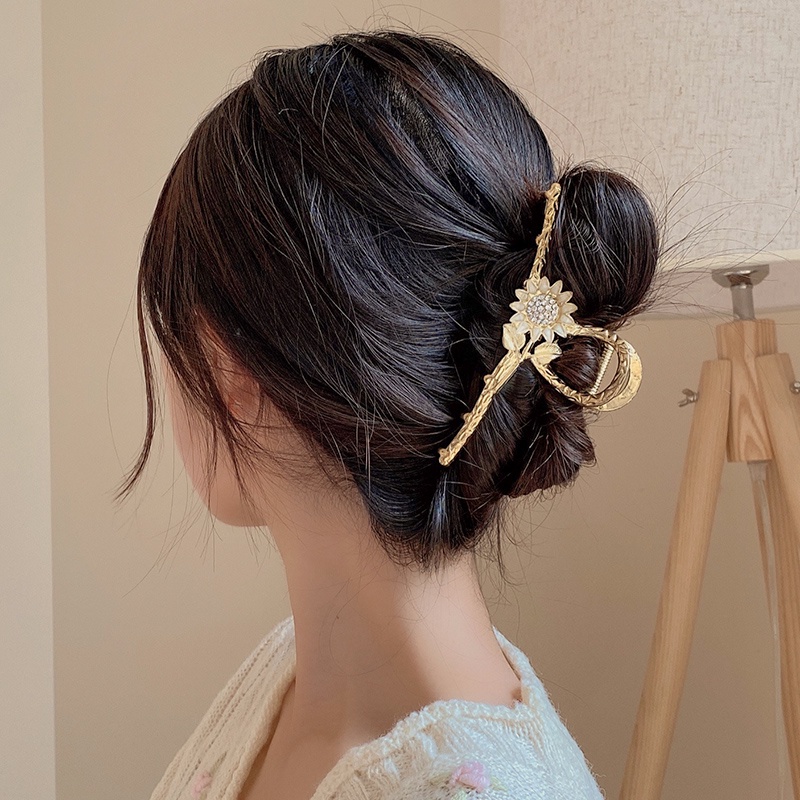 Kẹp tóc đính đá ngọc trai nhân tạo thời trang dành cho nữ