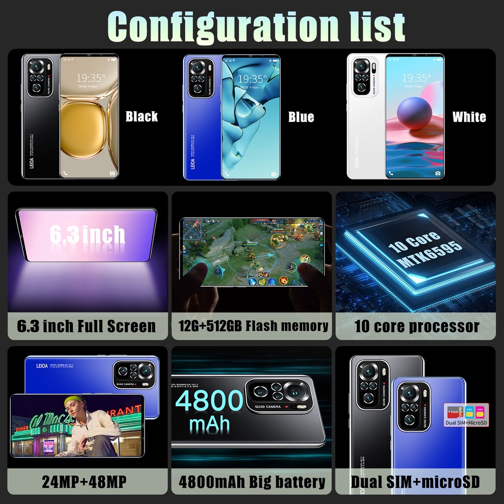 Điện thoại thông minh Note10 pro Bán di động chính hãng  Điện thoại Android 5G wifi hỗ trợ zalo