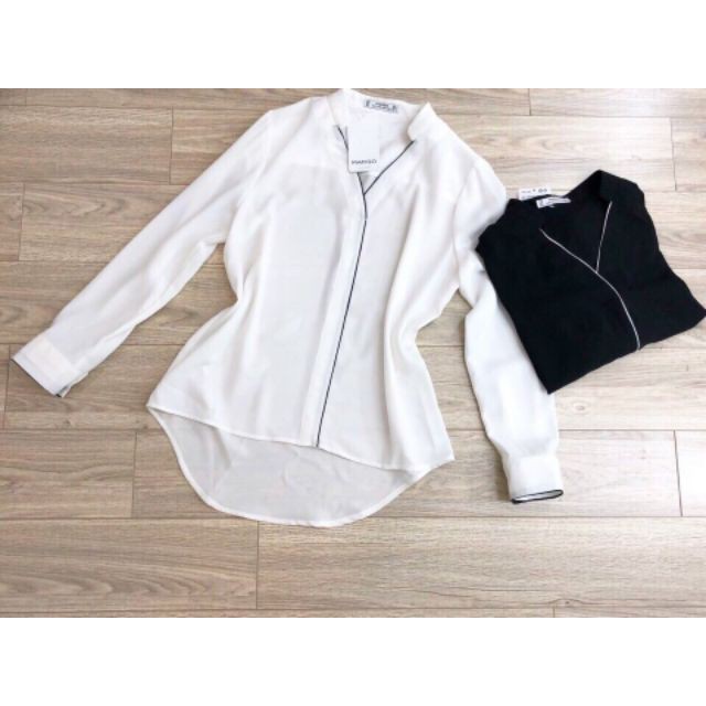 Sơ mi cổ tàu khoét V xinh xắn | BigBuy360 - bigbuy360.vn