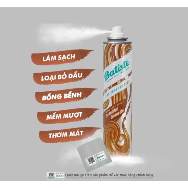 Dầu Gội Khô Giúp Làm Sạch, Tóc Bồng Bềnh Batiste Dry Shampoo