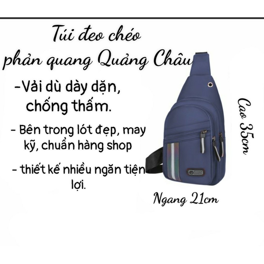 Túi Đeo Chéo Nam DCN4 DCN5 Phản Quang Màu Đen Rêu Xanh Đỏ Chất Da Bóng Chống Thấm Nước Cao Cấp Bền Bỉ