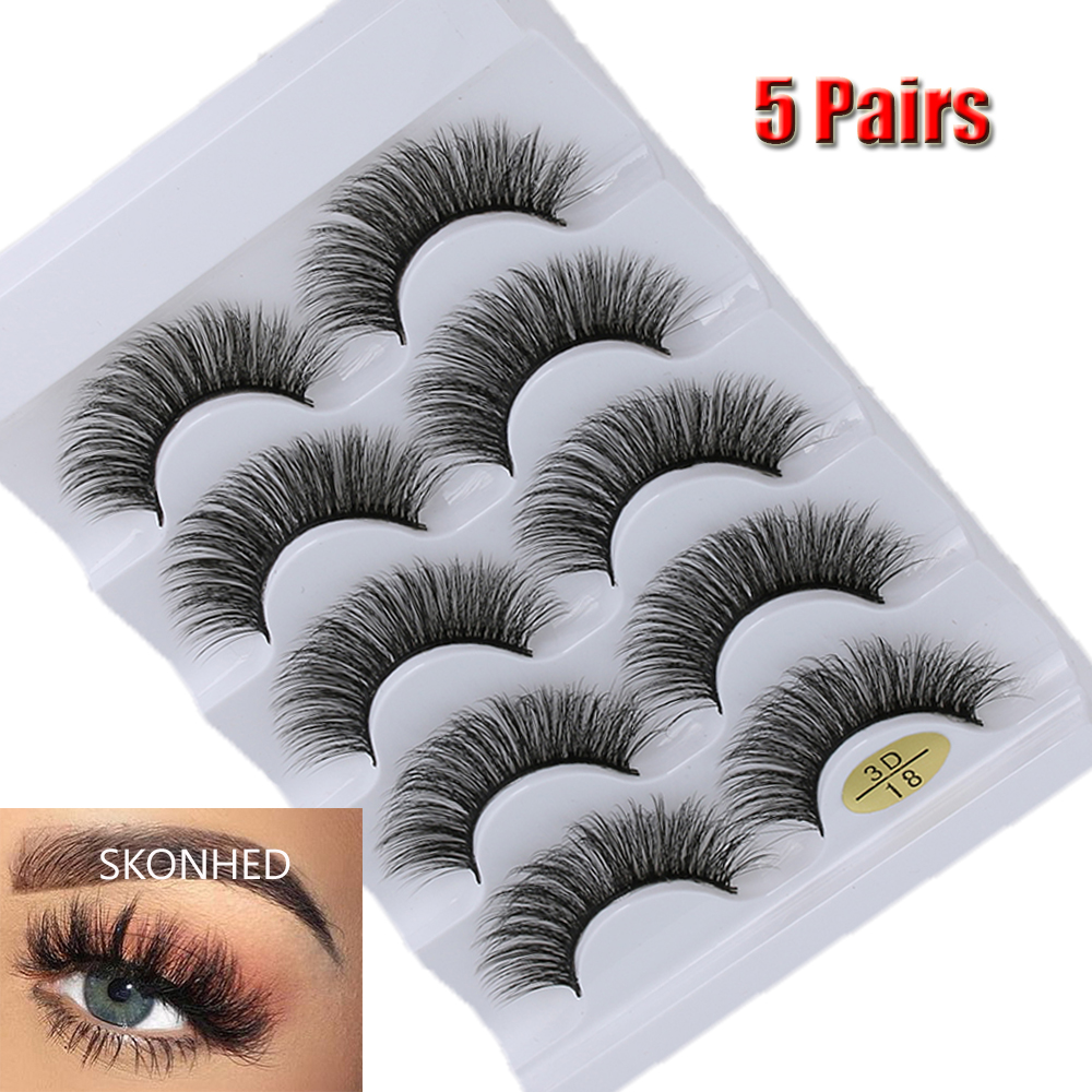 [Hàng mới về] Bộ 5 cặp lông mi giả 3d dài tự nhiên cho nữ