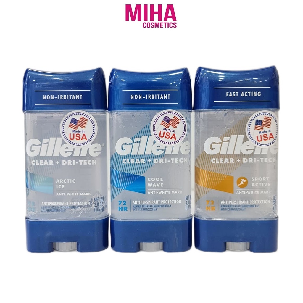 Lăn Khử Mùi Nam Dạng Gel Trong Suốt Gillette Clear Gel 107g USA