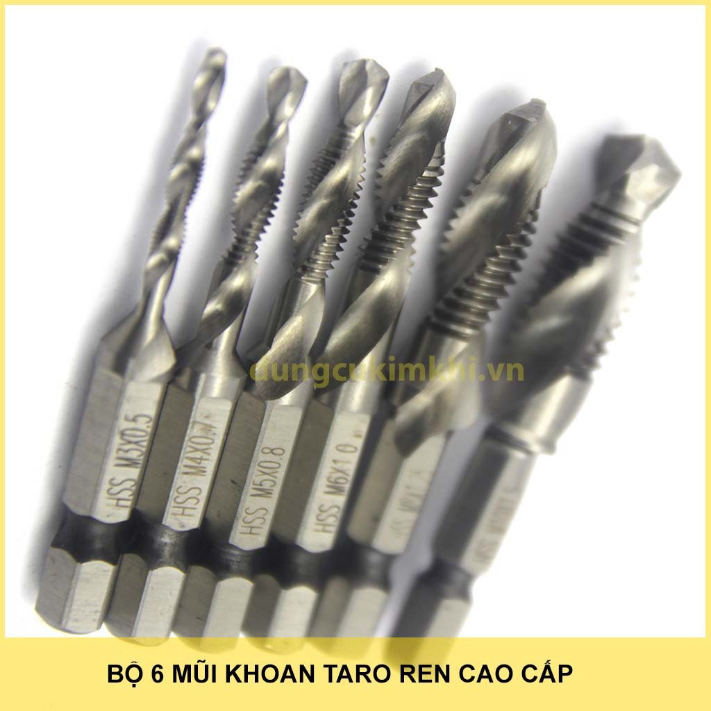 Bộ 6 mũi khoan Taro ren cao cấp