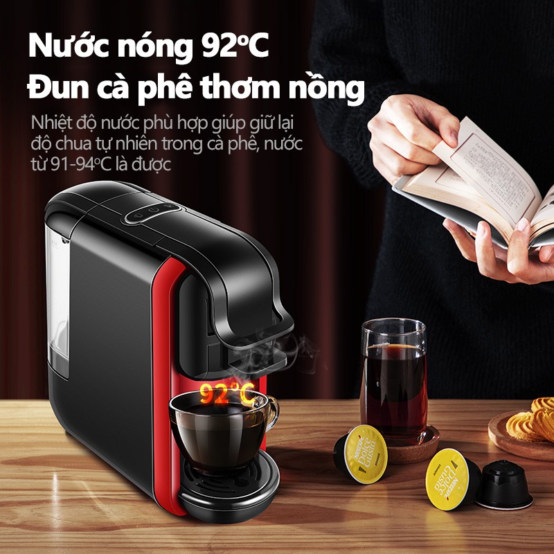 Máy pha cà phê 3 trong 1 pha từ viên nén nespresso DG Nestle, bột cà phê nhanh chóng tiện lợi YA25