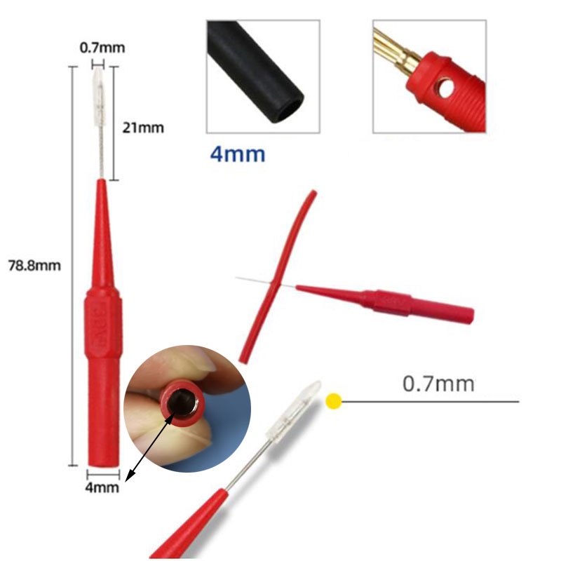 Đầu Dò Thử Điện Bằng Thép Không Gỉ Jack Cắm Bắp Chuối 4mm DIY