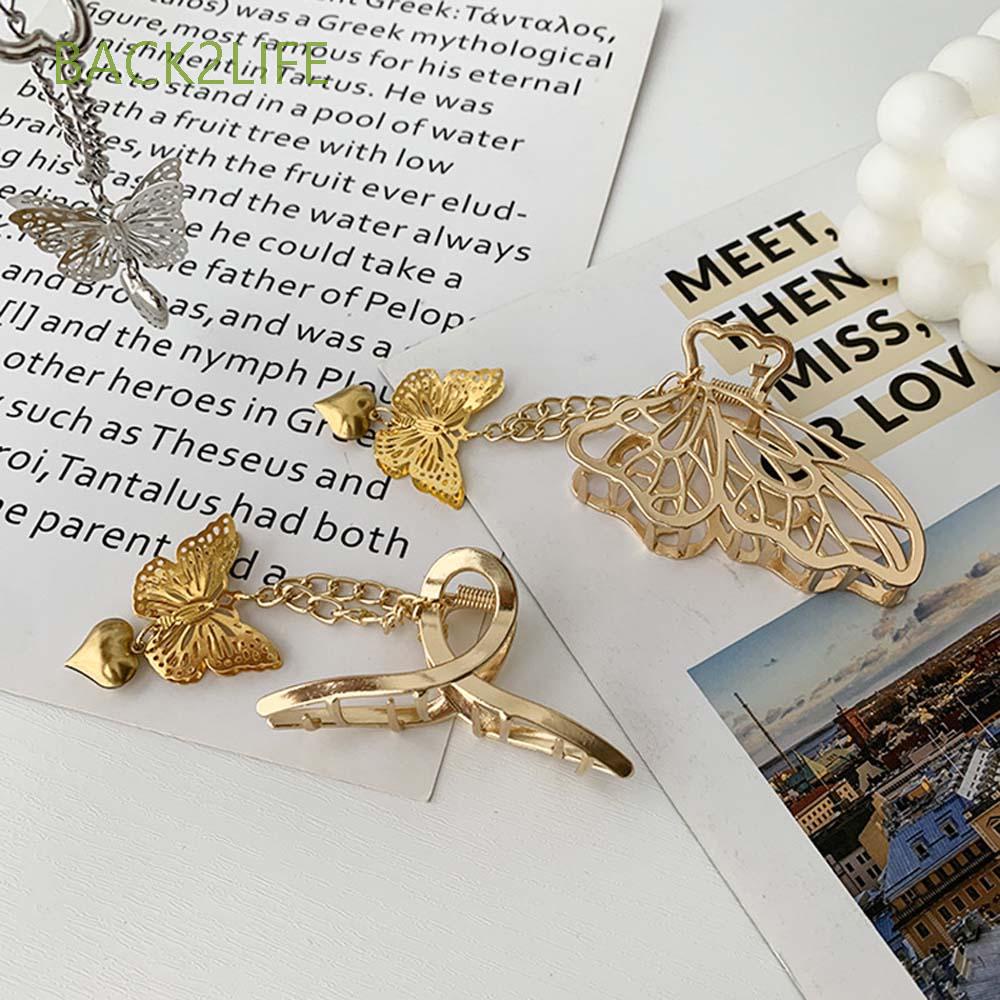 Kẹp Tóc Hình Chữ Nhật Họa Tiết Bướm Thời Trang Cho Nữ