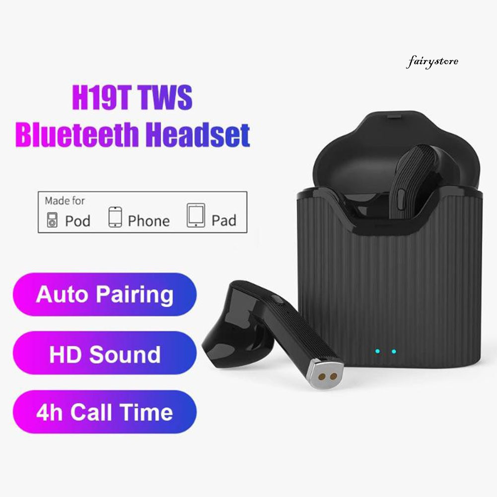 Tai Nghe Bluetooth 5.0 Không Dây Fs + H19t Tws Bass Stereo Cho Ios Android