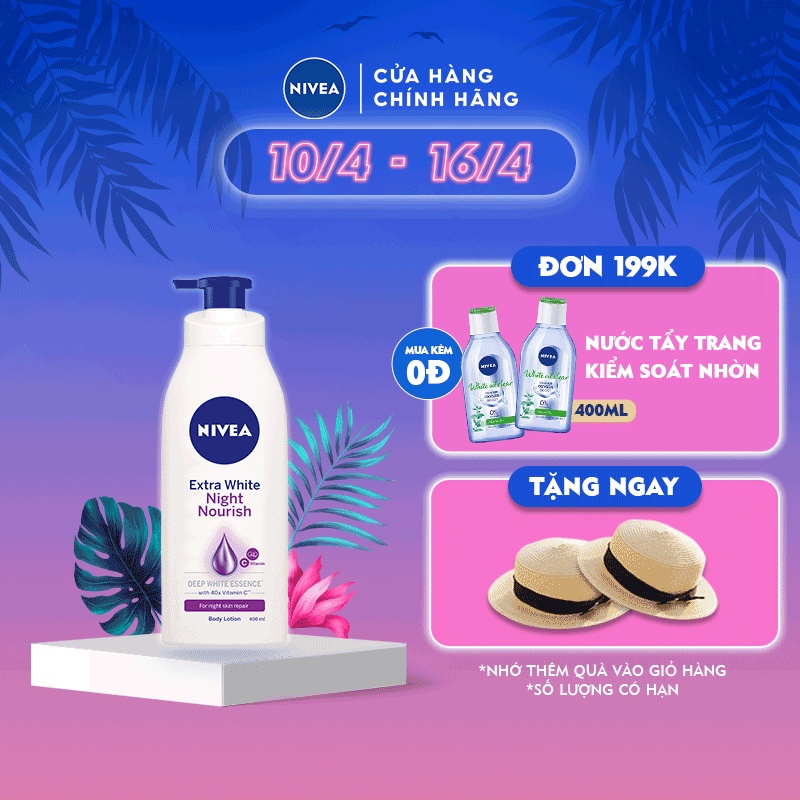 Sữa dưỡng thể giúp săn da, dưỡng trắng Nivea ban đêm (350ml) – 88126