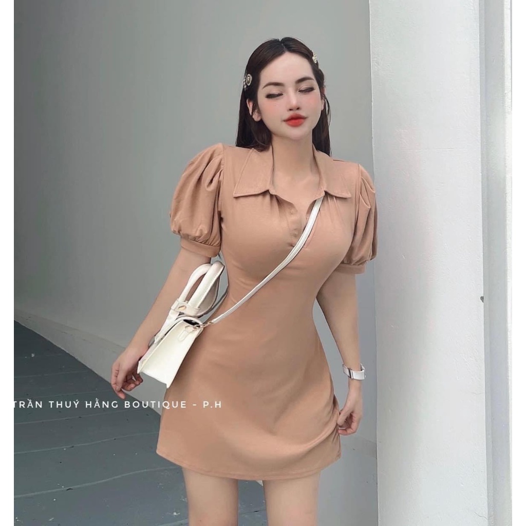 Đầm Body Cổ Bẻ Dáng Chữ A Thun Borip