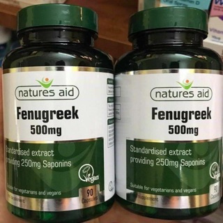 Viên uống lợi sữa Natures Aid 90 viên Fenugreek 500mg Anh