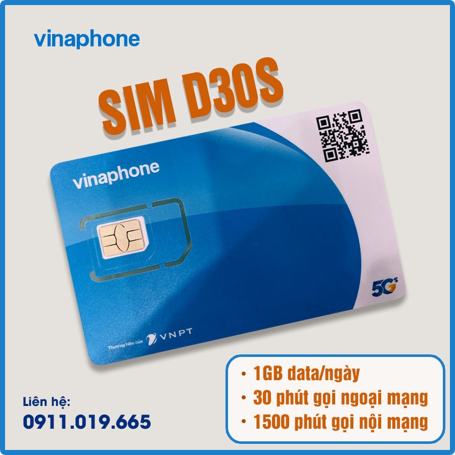 Sim 4G, sim data 1GB/ngày giá rẻ - Miễn phí gọi nội mạng, ngoại mạng - Đăng ký gói D30S - Đăng Ký Chính Chủ