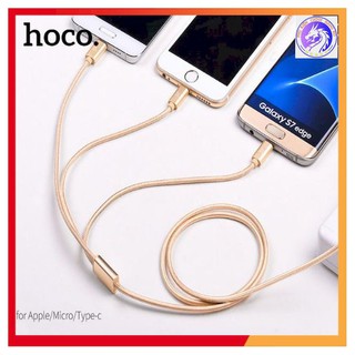 Cáp sạc 3 đầu hoco x2/ borofone bx16 - hàng chính hãng - bảo hành 12 tháng