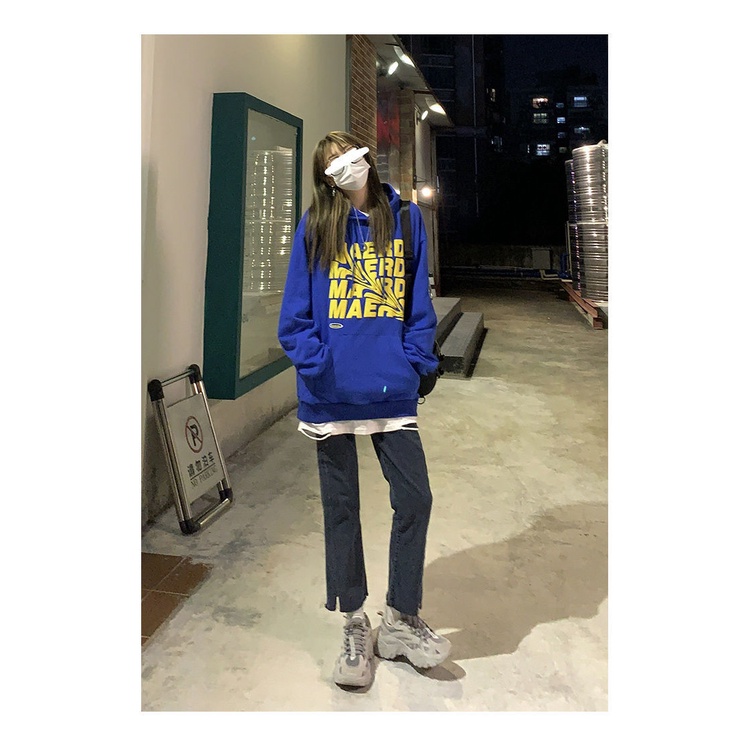 Quần Jean Dài Lưng Cao Dáng Rộng Xẻ Tà Thời Trang Mùa Thu Cho Nữ 2022