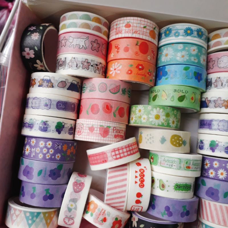 Washi tape, băng keo giấy đẹp trang trí decor, hoa cụ vẽ tranh