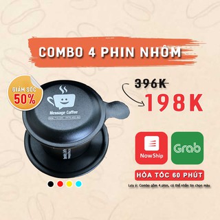 Phin pha cà phê màu anode, phin cafe nhôm anode cao cấp, đẹp, chất lượng phin pha cafe Message Coffee - COMBO 4 phin