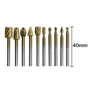 Bộ 10 mũi phay gỗ tốc độ cao. Mạ titan