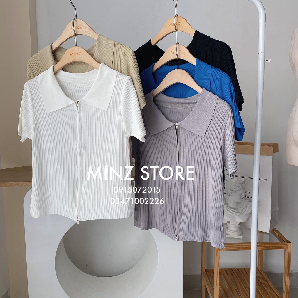 Len polo kéo khóa cộc tay #735 (5 màu) | BigBuy360 - bigbuy360.vn