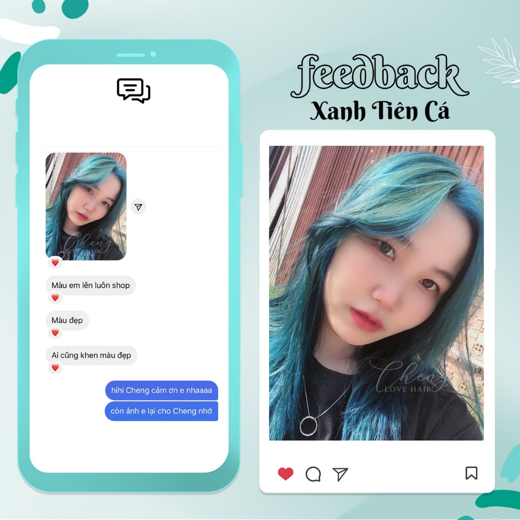 Thuốc Nhuộm Tóc Màu XANH TIÊN CÁ Kèm Tẩy | Chenglovehair, Chenglovehairs