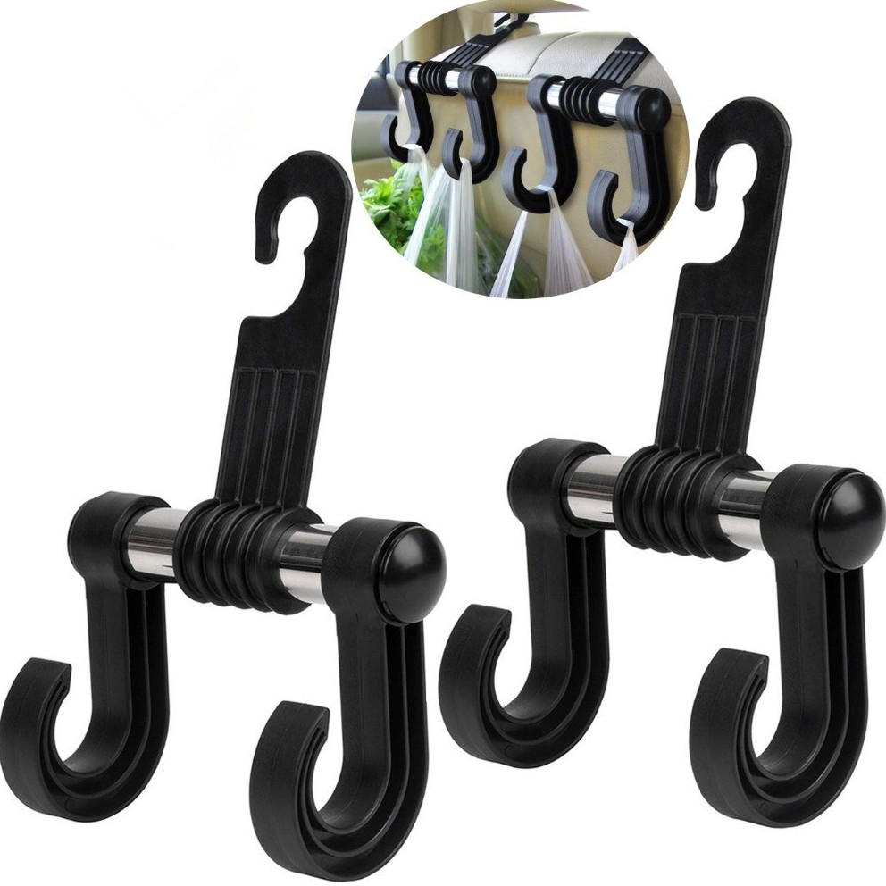 Móc Treo Đồ Gắn Ghế Xe Hơi 2 Trong 1 Tiện Dụng