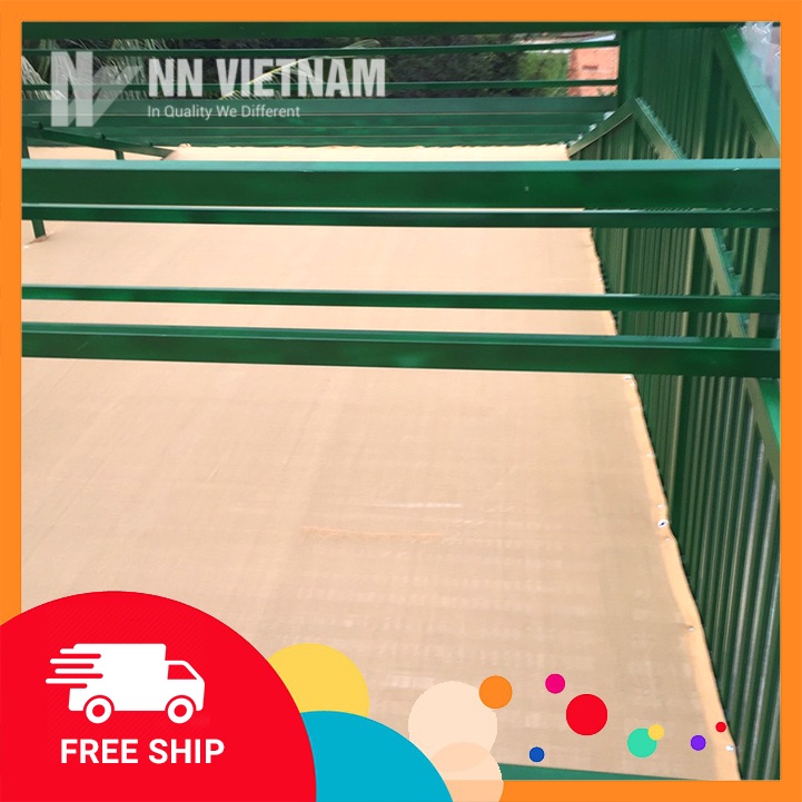 Lưới che nắng 💕 HÀNG CAO CẤP 💕 may viền khuy sẵn dùng che mát sân vườn, ban công - Màu kem, khổ ngang 2m