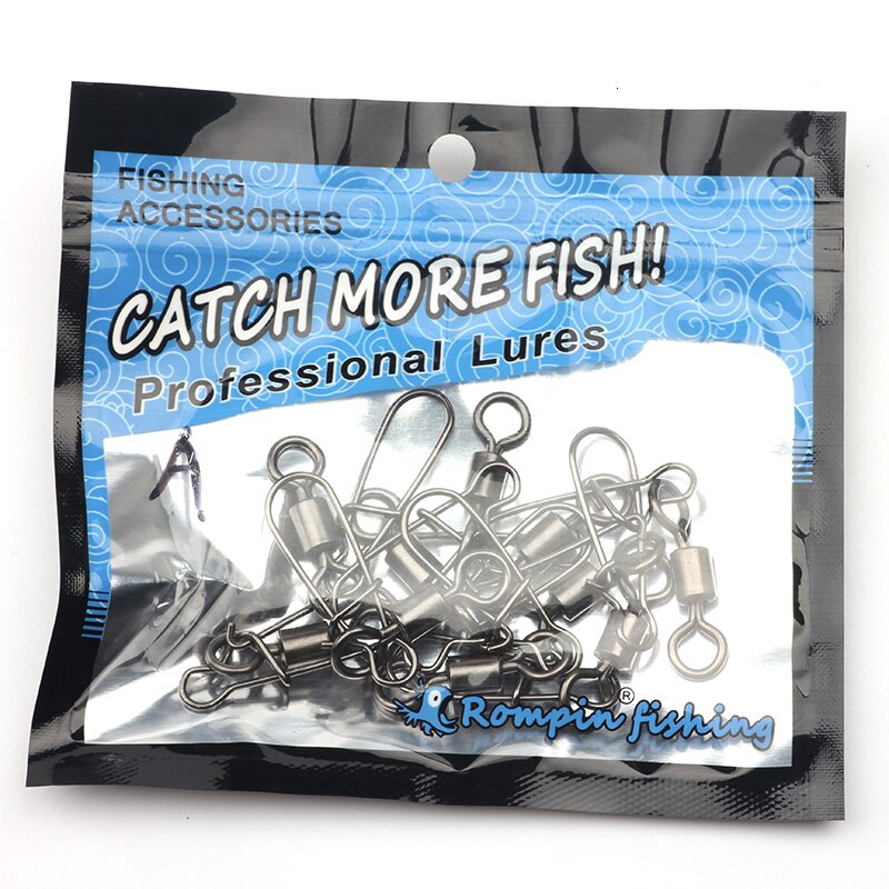 Bộ 10 Cái size Lớn 4 / 0 Chất Lượng Cao# Thùng Cuộn Câu Cá Biển Với Móc Khóa Xoay Đẹp Mắt An Toàn