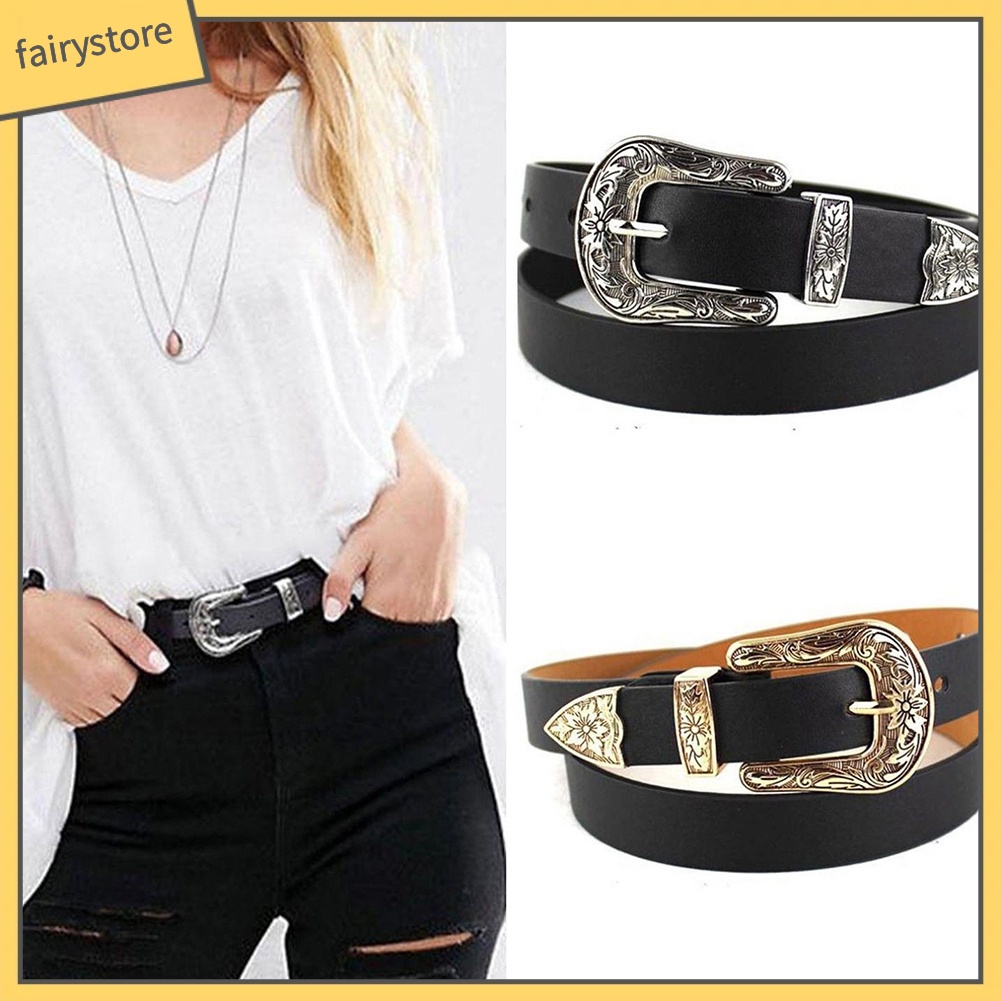 Thắt Lưng Nữ Da Nhân Tạo Phong Cách Cao Bồi Cá Tính